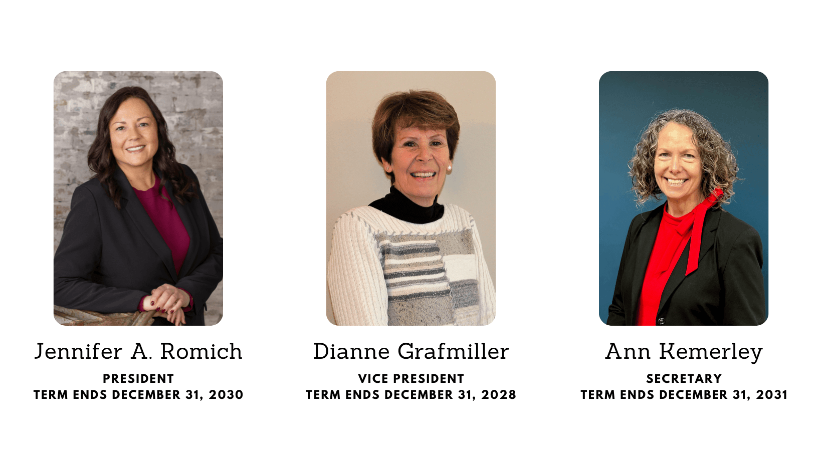 Portraits of three women. 