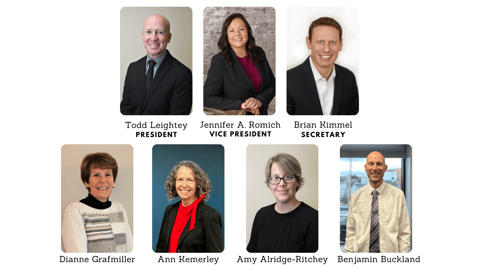 Business portraits of board members.