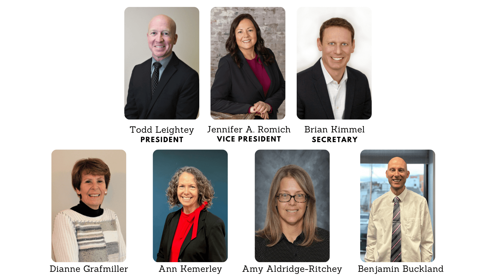 Business photos of board members.