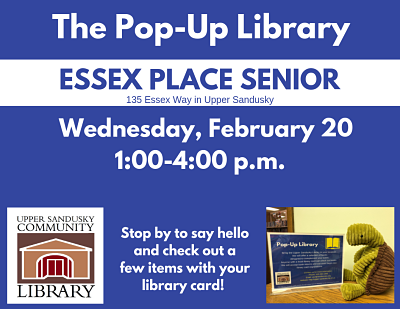 Pop-Up Library flyer with information