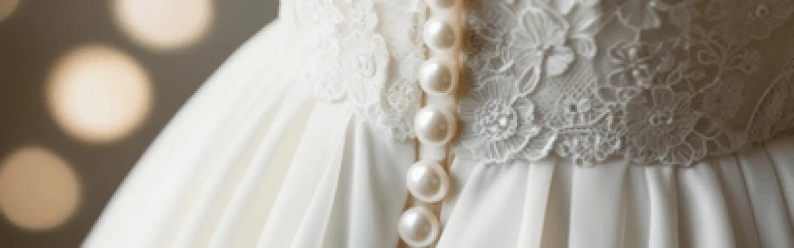 Buttons on the back of a wedding dress. 