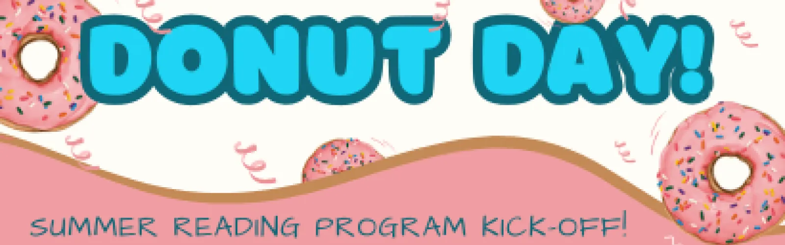 Donuts with frosting and sprinkles. Text says Donut Day. 